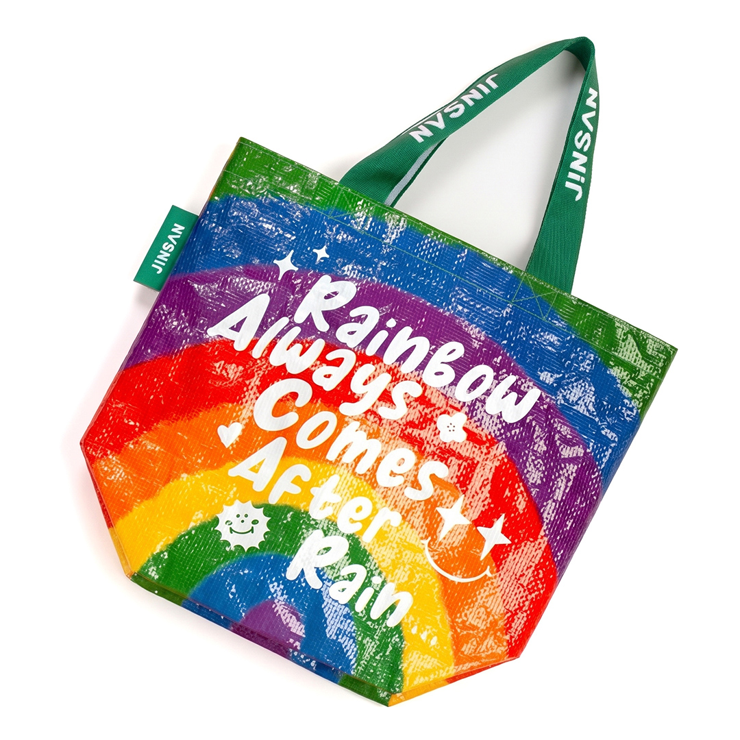 Rainbow Woven Tote Bag